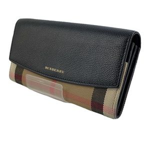 Burberry house check Porter long wallet